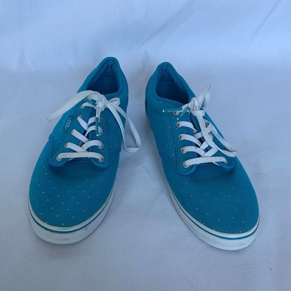 Vans Classic Teal with silver polka dots Shoes 8 - Picture 1 of 8